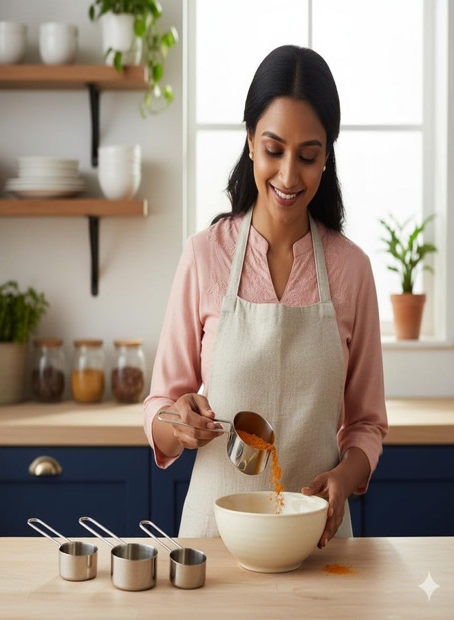 Human Hydro Stainless Steel Measuring Cups Set - 4 Pieces | 60 ml, 80 ml, 125 ml, 250 ml | Durable, Rust-Free & Dishwasher Safe for Baking & Cooking - Image 5